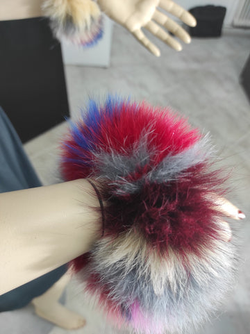 Colorful Fox Fur Cuffs